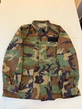 Classic Woodland Camo Military Field Jacket - Green/Brown